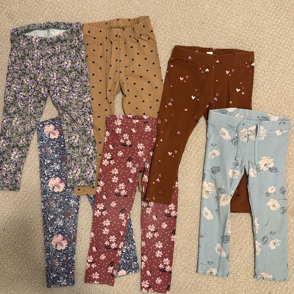 Toddler Girls Size 2T leggings - 6 pairs